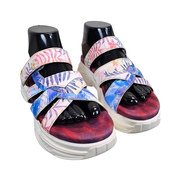 L'Artiste Spring Steps Figurette Floral Slip On Sandals Sz 39 Tropical Summer - Picture 5 of 13